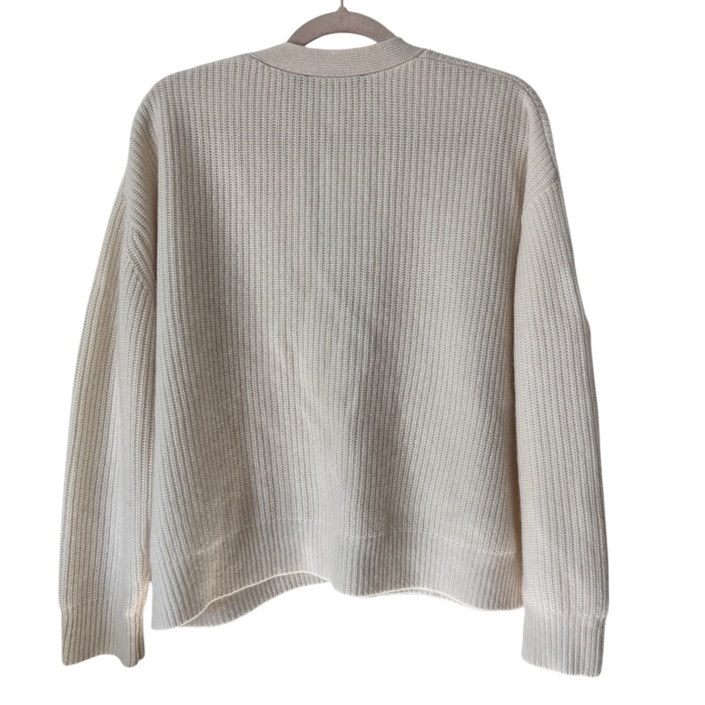 Jenni Kayne Ivory 100% Cashmere Cardigan‎ Small Button Front Long Sleeves - Picture 3 of 7